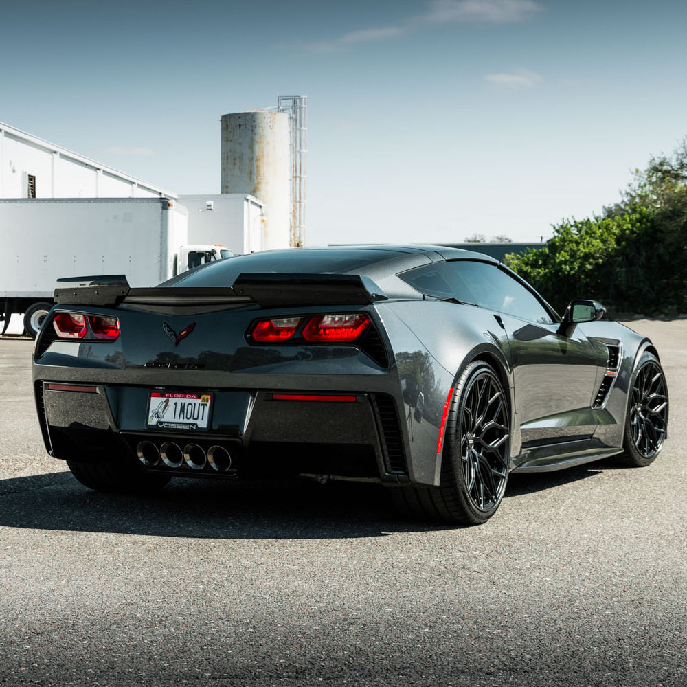 20" Vossen HF2 Grey 20x9 21x12 Concave Wheels Rims Fits Chevrolet Corvette C8