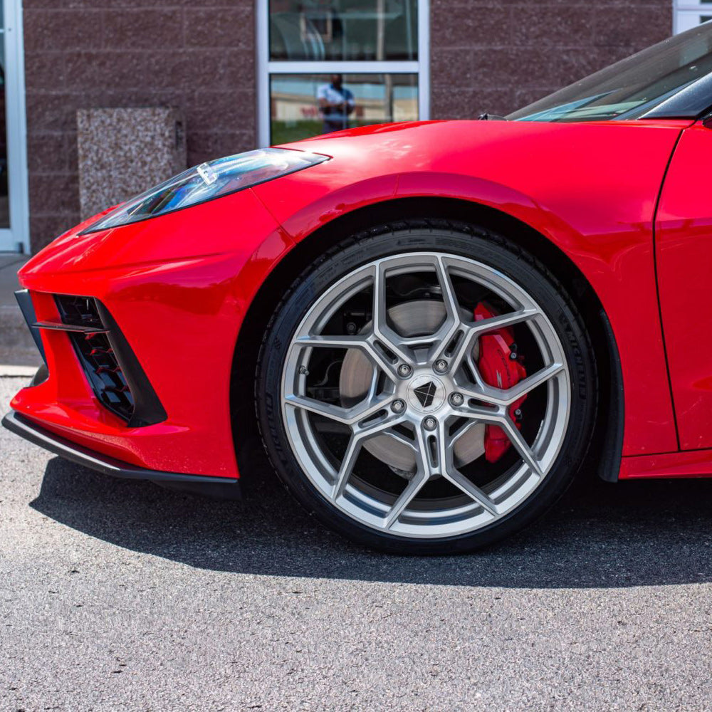 20" Blaque Diamond BD-F25 Silver 20x9 20x12 Wheels Rims Chevrolet Corvette C8