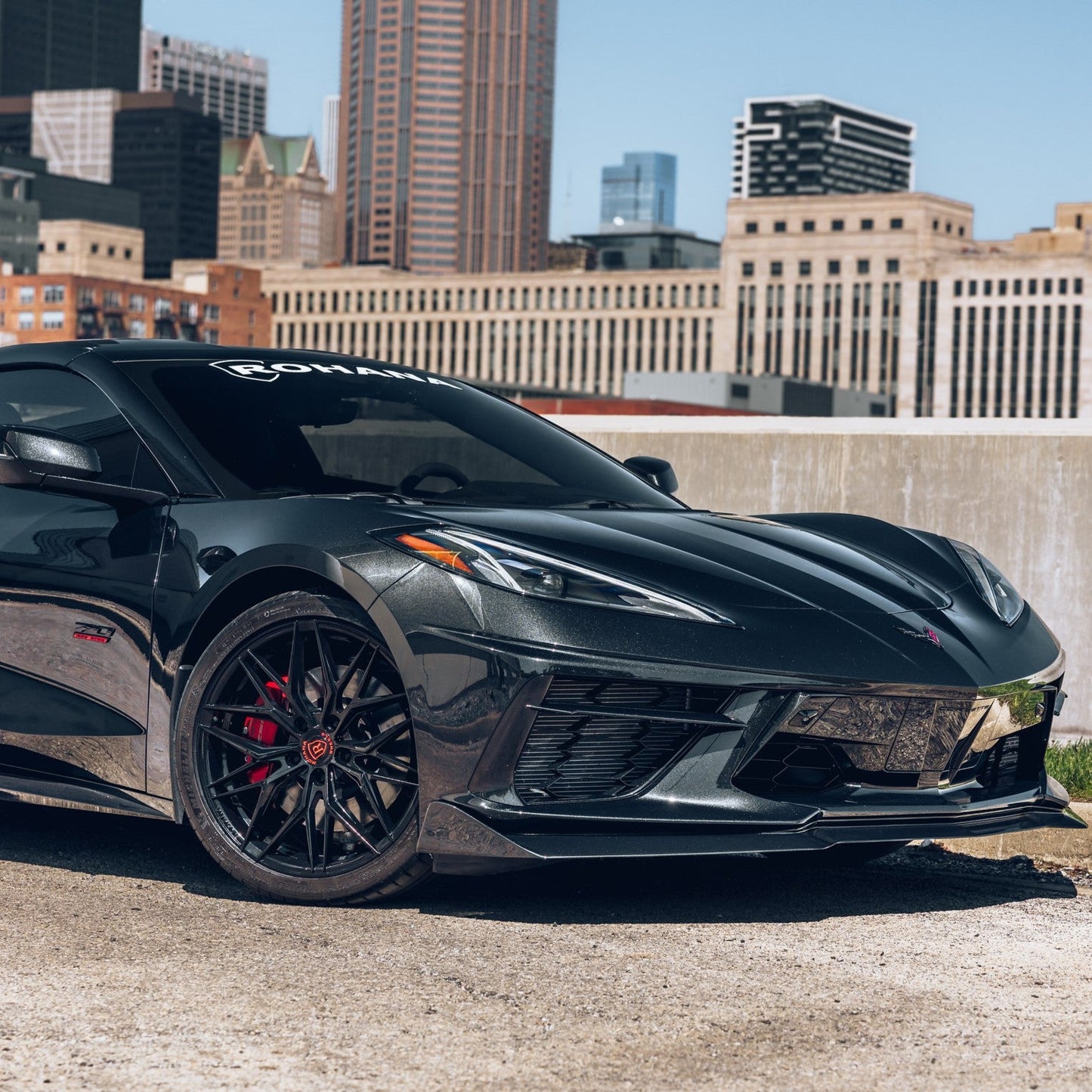 20/21" Rohana RFX17 Black Forged Concave Wheels Rims Fits Chevrolet Corvette C8