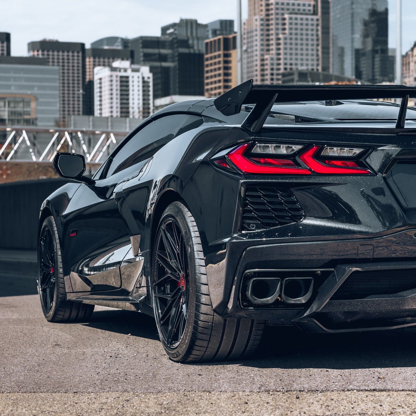 20/21" Rohana RFX17 Black Forged Concave Wheels Rims Fits Chevrolet Corvette C8
