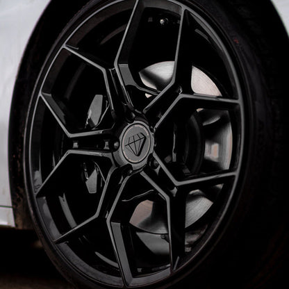 20" Blaque Diamond BD-F25 Black 20x9 20x12 Wheels Rims Chevrolet Corvette C8