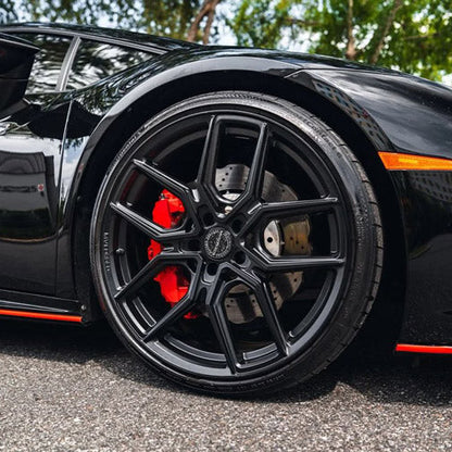 20/21" MV Forged MVF5 Black 20X9 21X12 Concave Wheels Fits Chevrolet Corvette C8