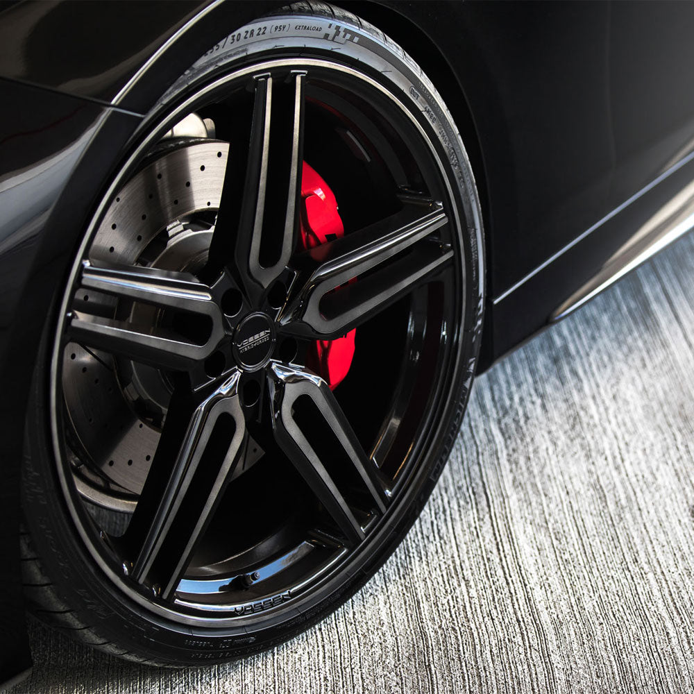 20" Vossen HF1 Black 20x9 21x12 Concave Wheels Rims Fits Chevrolet Corvette C8