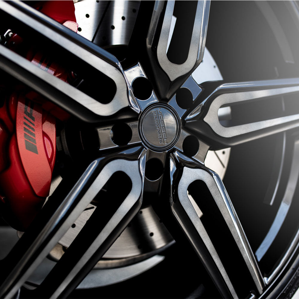 20" Vossen HF1 Black 20x9 21x12 Concave Wheels Rims Fits Chevrolet Corvette C8
