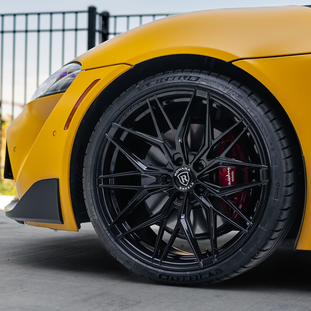 20/21" Rohana RFX17 Black Forged Concave Wheels Rims Fits Chevrolet Corvette C8