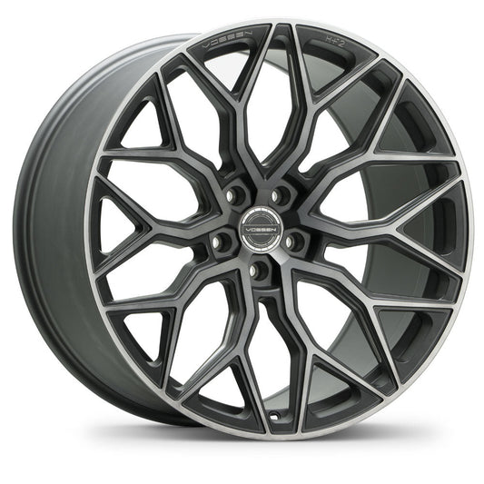 20" Vossen HF2 Grey 20x9 21x12 Concave Wheels Rims Fits Chevrolet Corvette C8